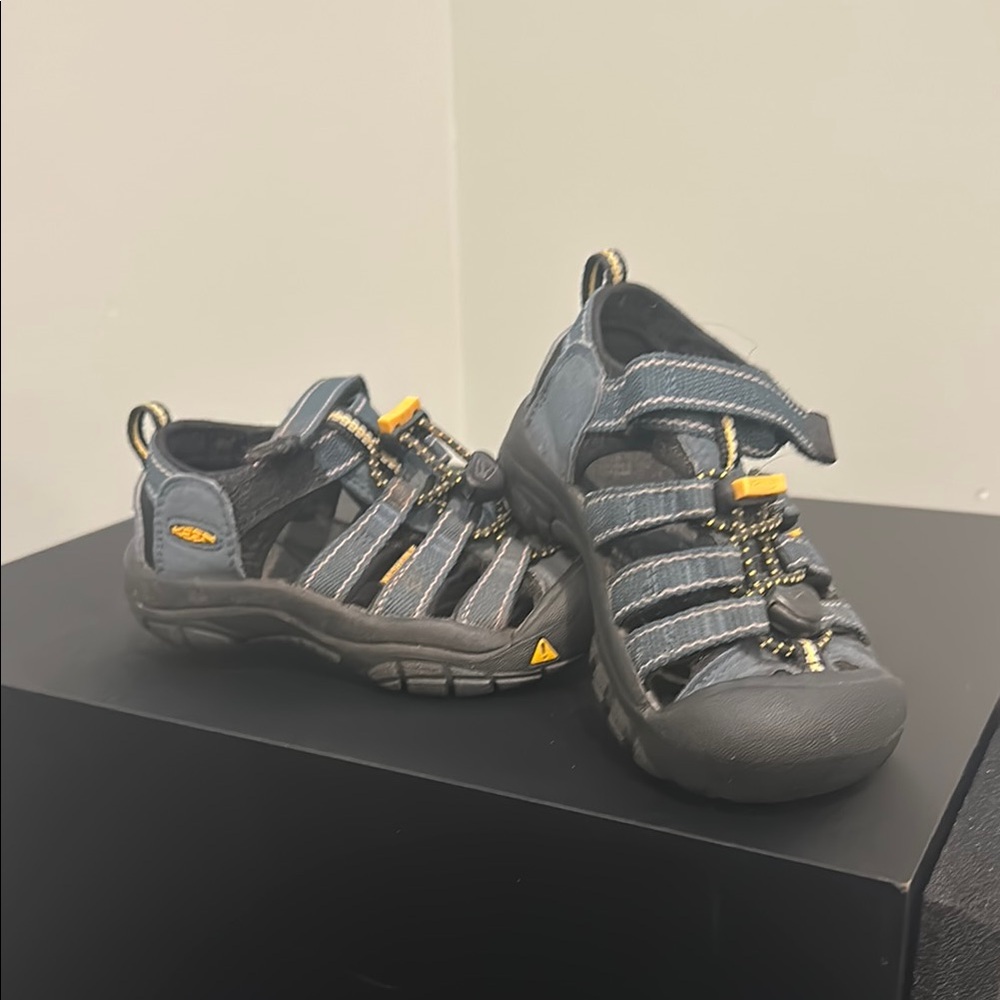 Keen Black and Yellow Sandals with Toe Protection